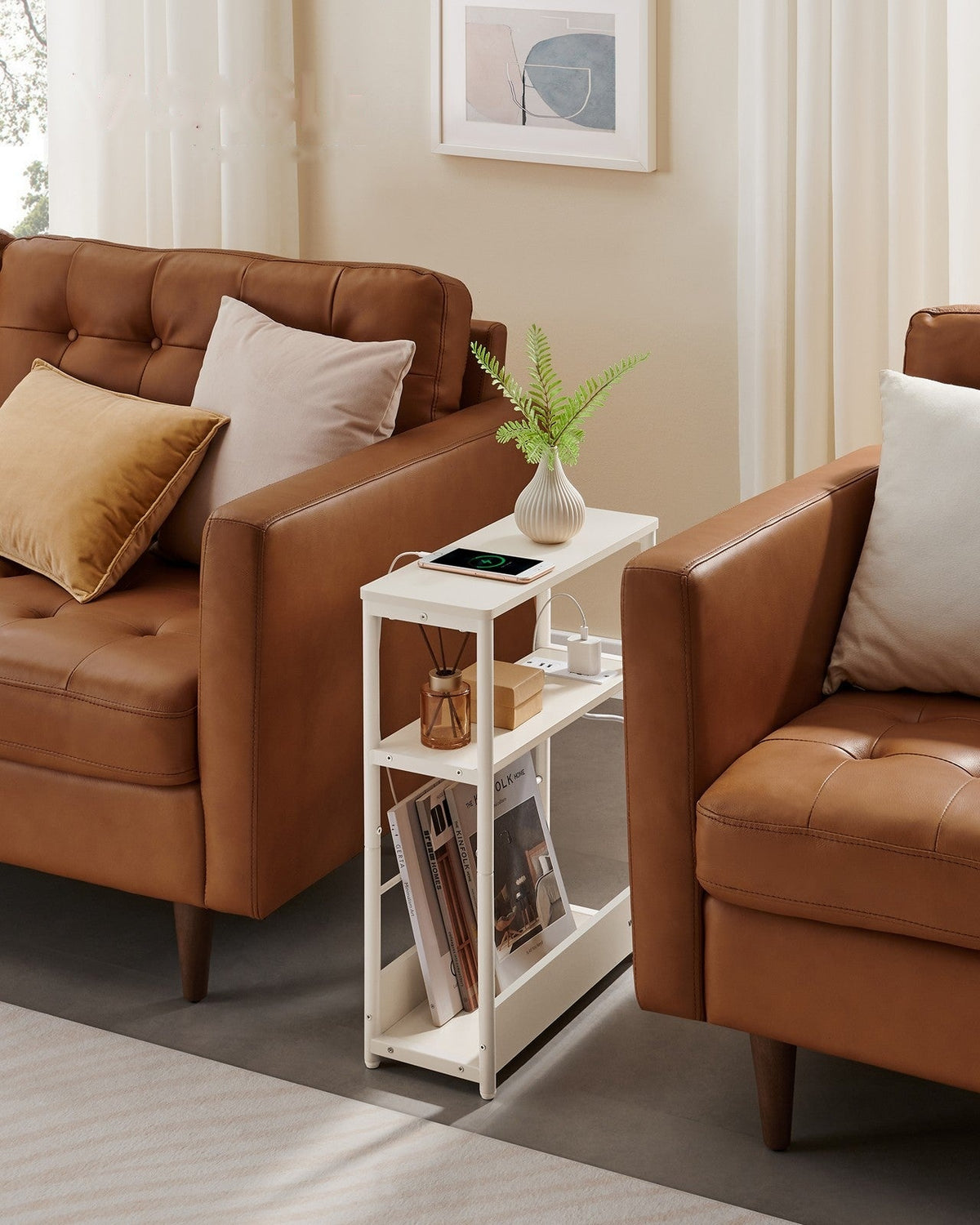 Narrow Side Table With Charging Station - product photo 36