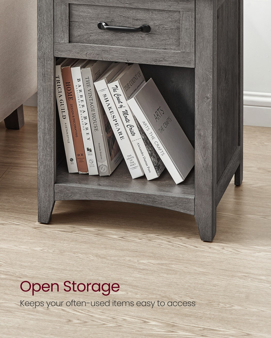 Nightstands With Charging Station And Open Compartment - product photo 07