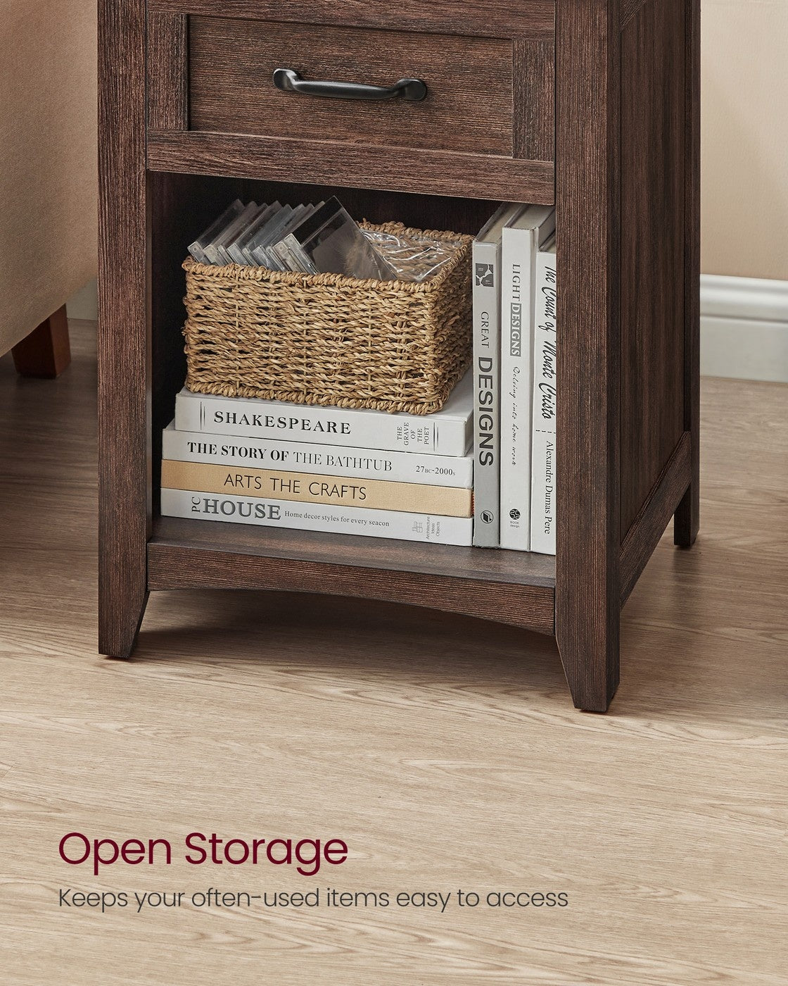 Nightstands With Charging Station And Open Compartment - product photo 15