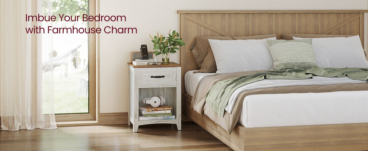 Nightstands With Charging Station And Open Compartment - product photo 18