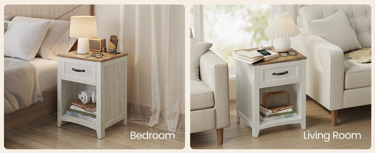Nightstands With Charging Station And Open Compartment - product photo 22