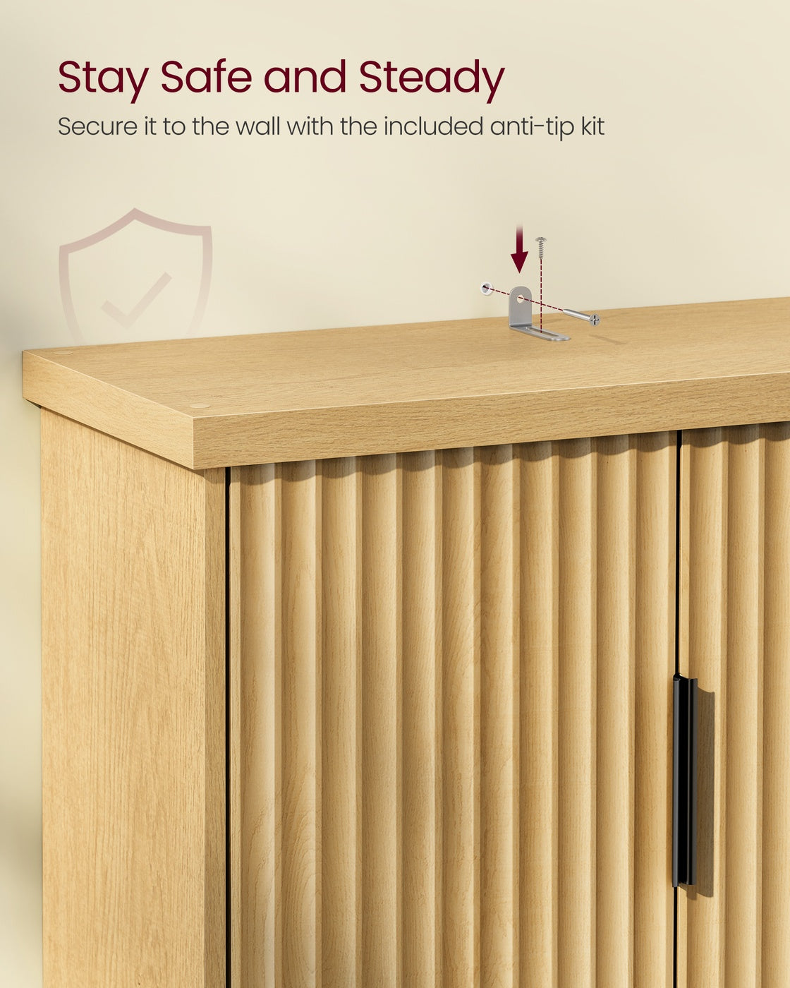 Over The Toilet Storage Cabinet, 23.6-Inch Wide Mid Century Modern - product photo 11