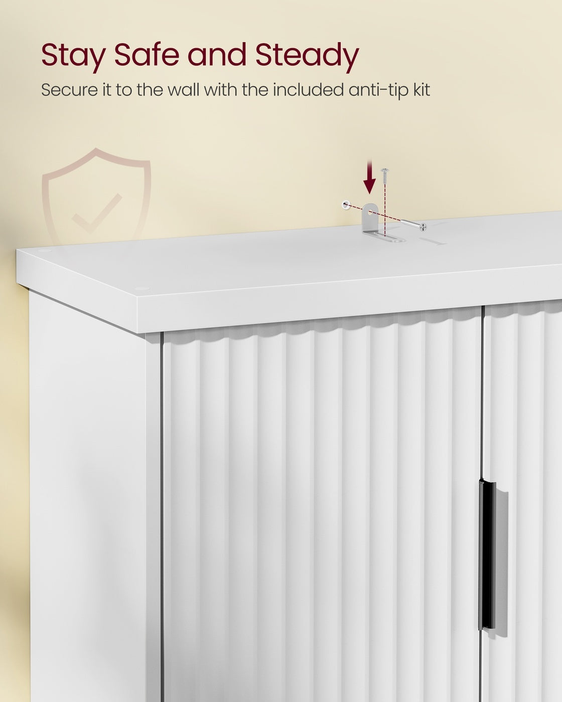 Over The Toilet Storage Cabinet, 23.6 Inch Wide Mid Century Modern - product photo 25