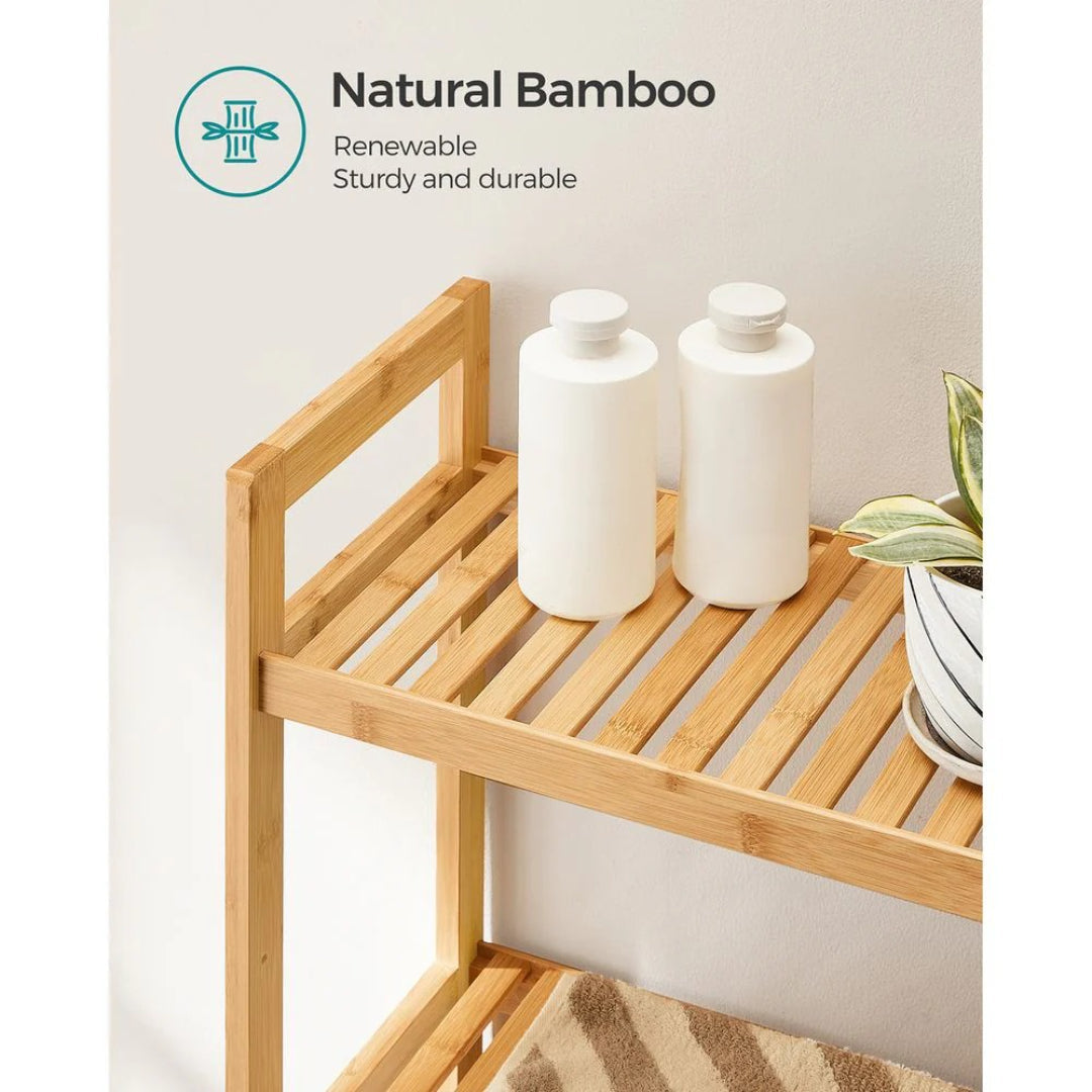 Over Toilet Bathroom Organizer 3-Tier Bamboo Shelf 66.9in High – product view 14 | Ridgefield Furniture