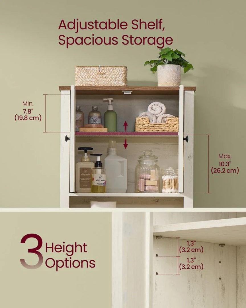 Over Toilet Storage Cabinet With Barn Doors Adjustable Shelf – product view 3 | Ridgefield Furniture