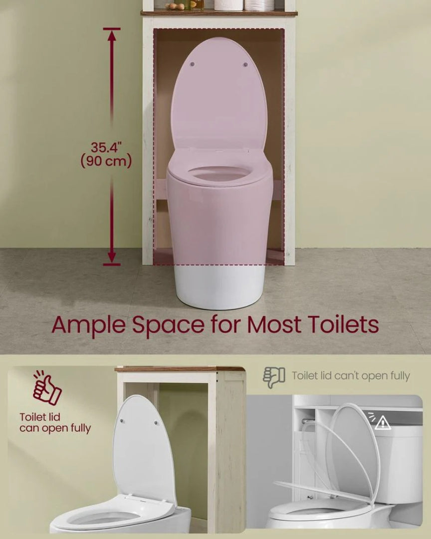 Over Toilet Storage Cabinet With Barn Doors Adjustable Shelf – product view 4 | Ridgefield Furniture