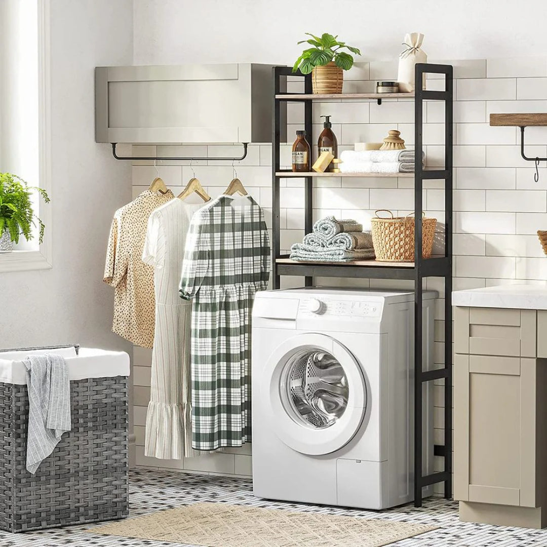 Over Toilet Storage Organizer With Shelves Hooks And Holder – product view 4 | Ridgefield Furniture