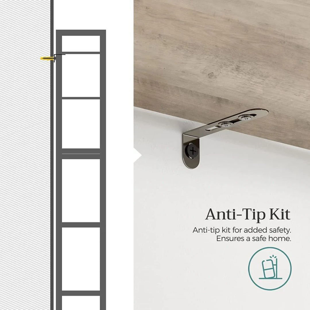 Over Toilet Storage Organizer With Shelves Hooks And Holder – product view 6 | Ridgefield Furniture