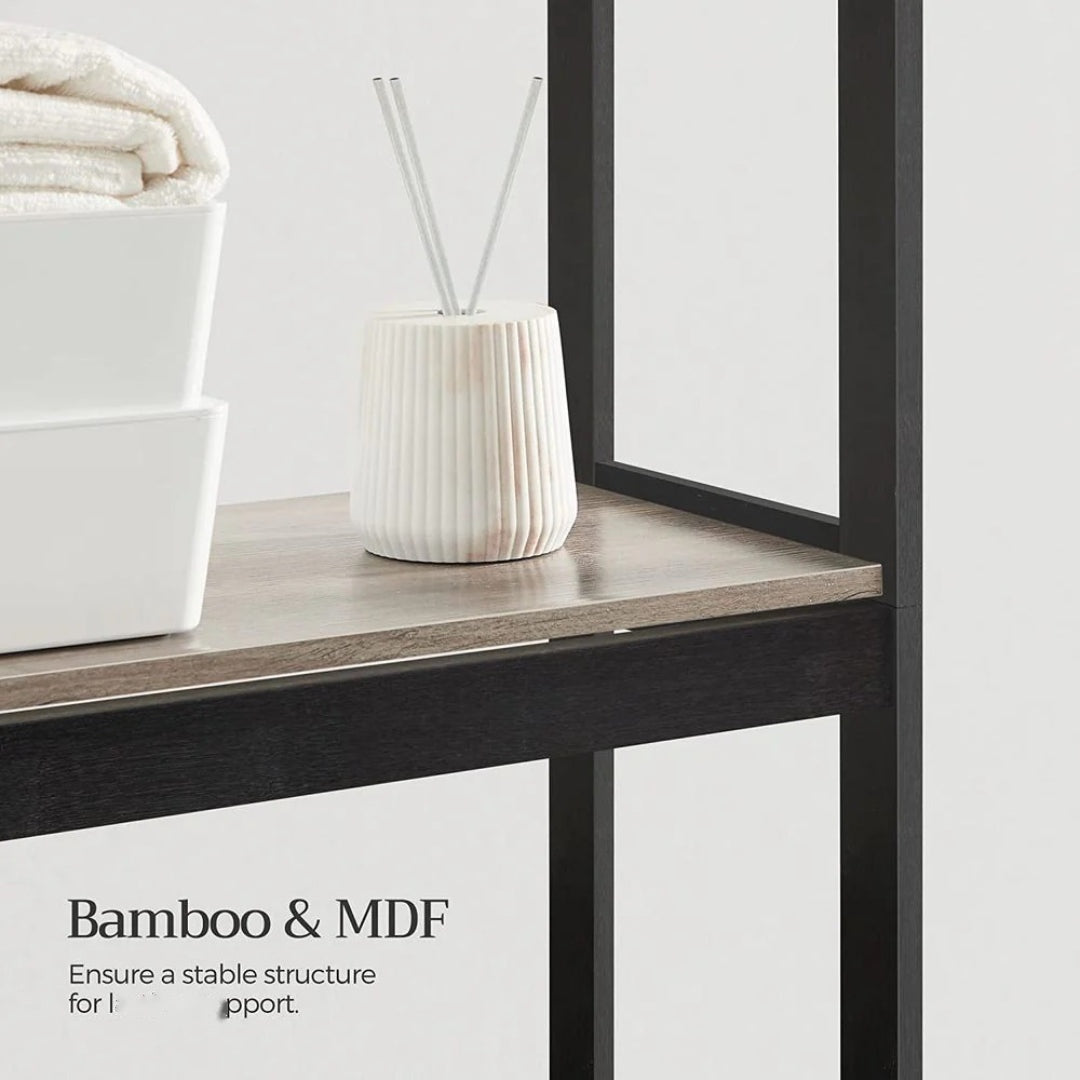 Over Toilet Storage Organizer With Shelves Hooks And Holder – product view 8 | Ridgefield Furniture