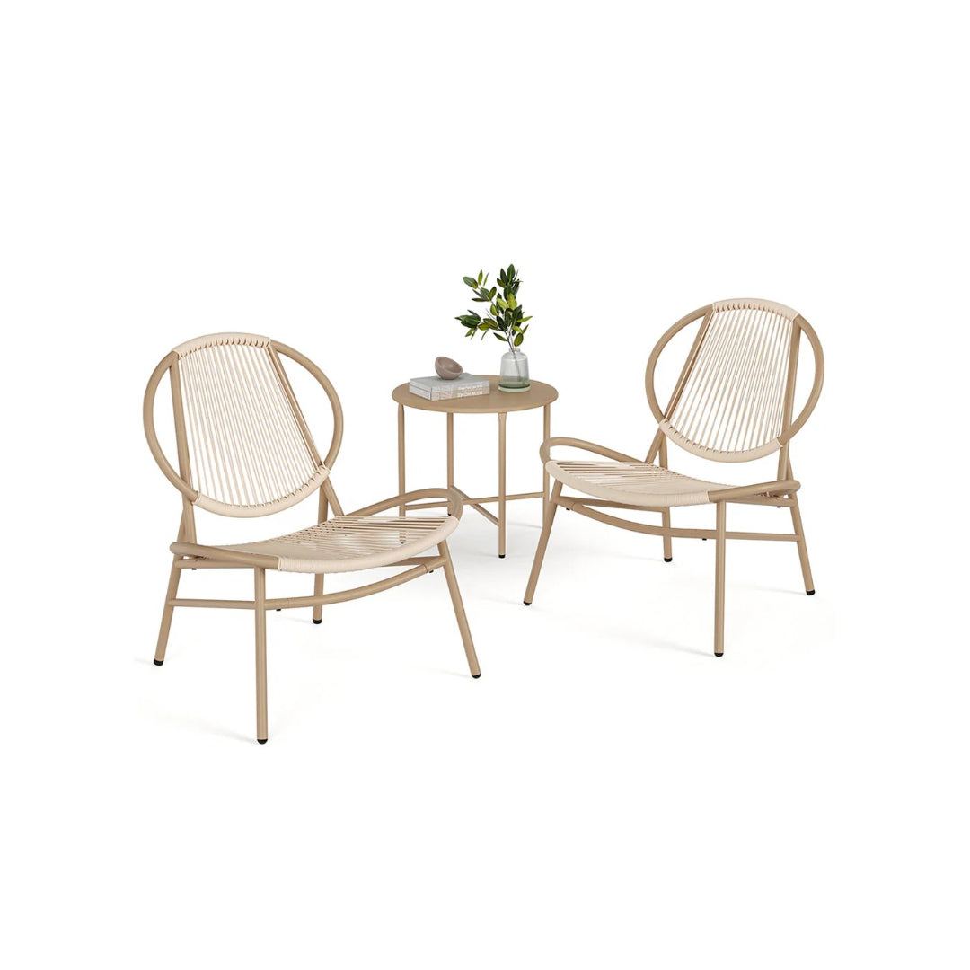 Patio Furniture Set 3 Piece Outdoor Chairs With Table 29.1in Wide – product view 1 | Ridgefield Furniture