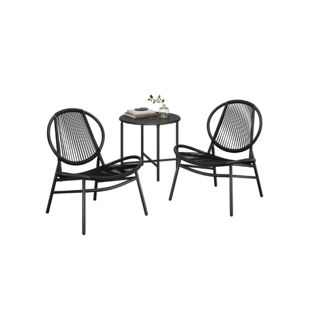 Patio Furniture Set 3 Piece Outdoor Chairs With Table 29.1in Wide – product view 2 | Ridgefield Furniture