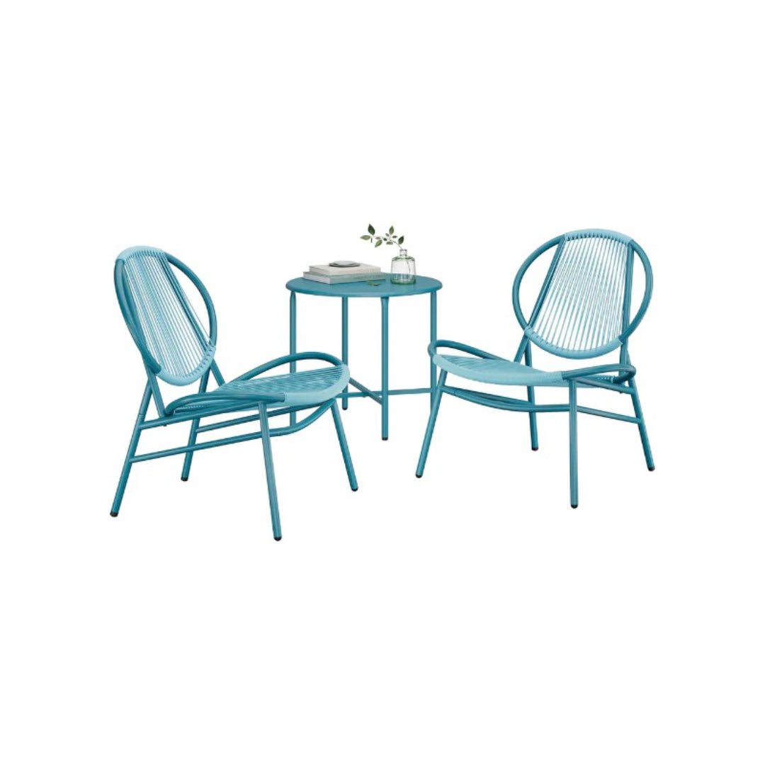 Patio Furniture Set 3 Piece Outdoor Chairs With Table 29.1in Wide – product view 3 | Ridgefield Furniture