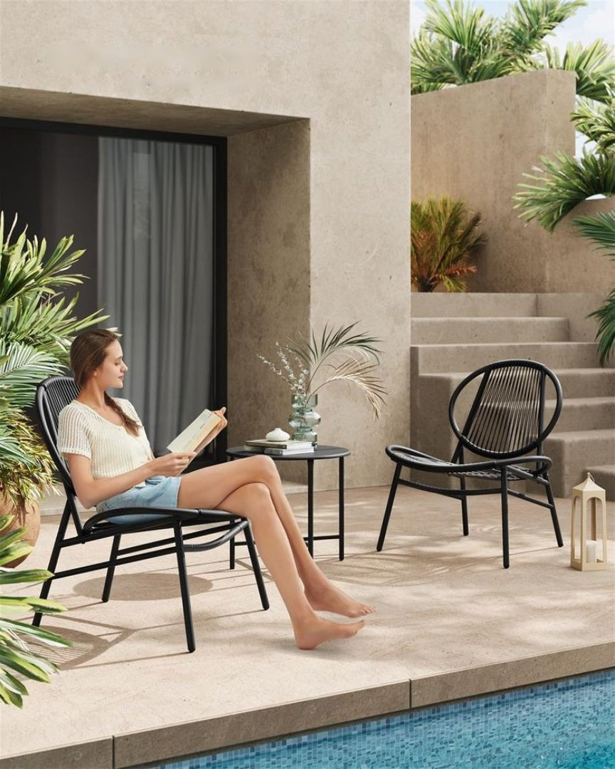 Patio Furniture Set 3 Piece Outdoor Chairs With Table 29.1in Wide – product view 4 | Ridgefield Furniture