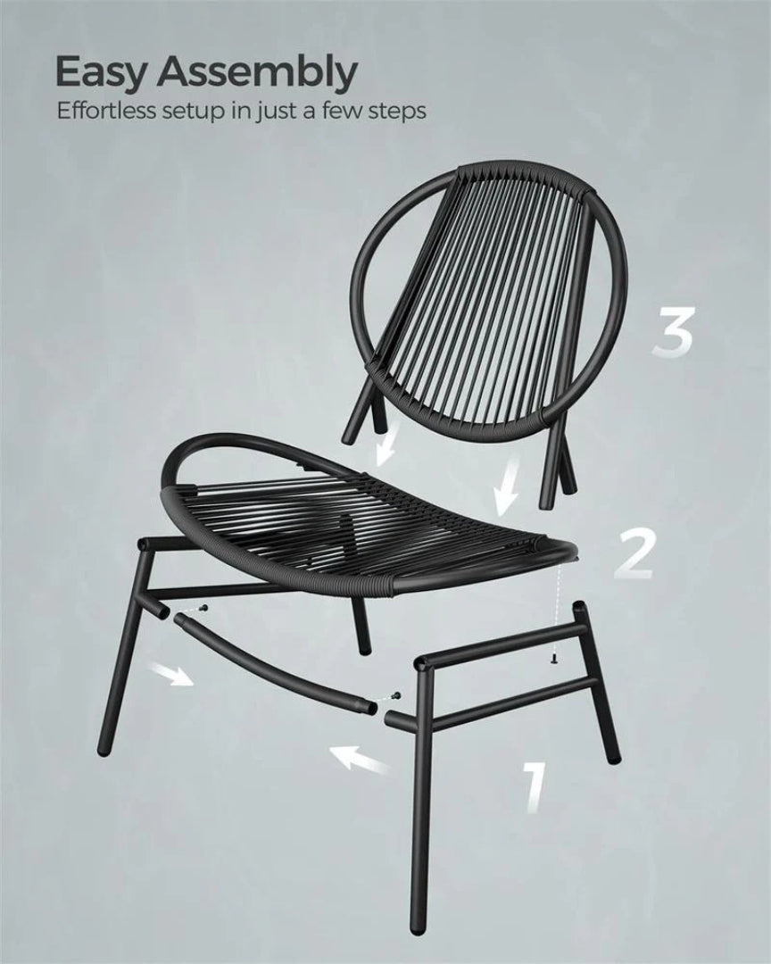 Patio Furniture Set 3 Piece Outdoor Chairs With Table 29.1in Wide – product view 8 | Ridgefield Furniture