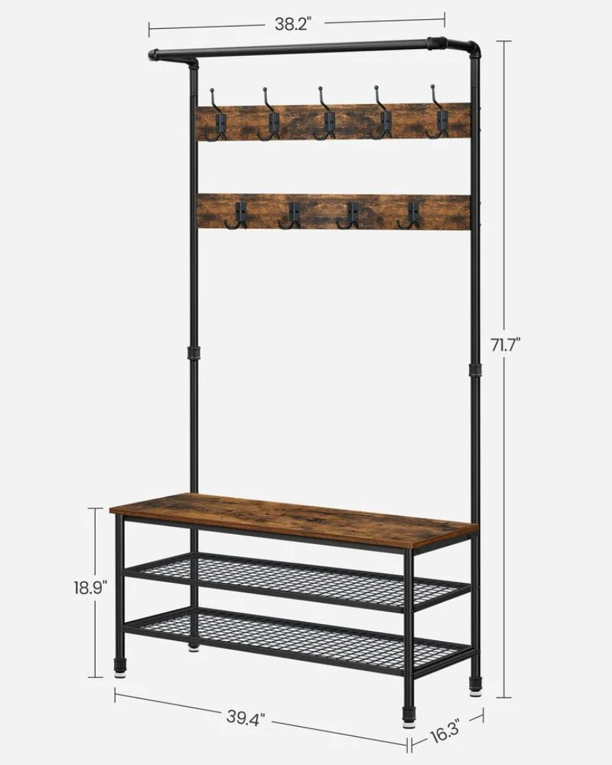 Coat Rack With Bench – product view 9 | Ridgefield Furniture