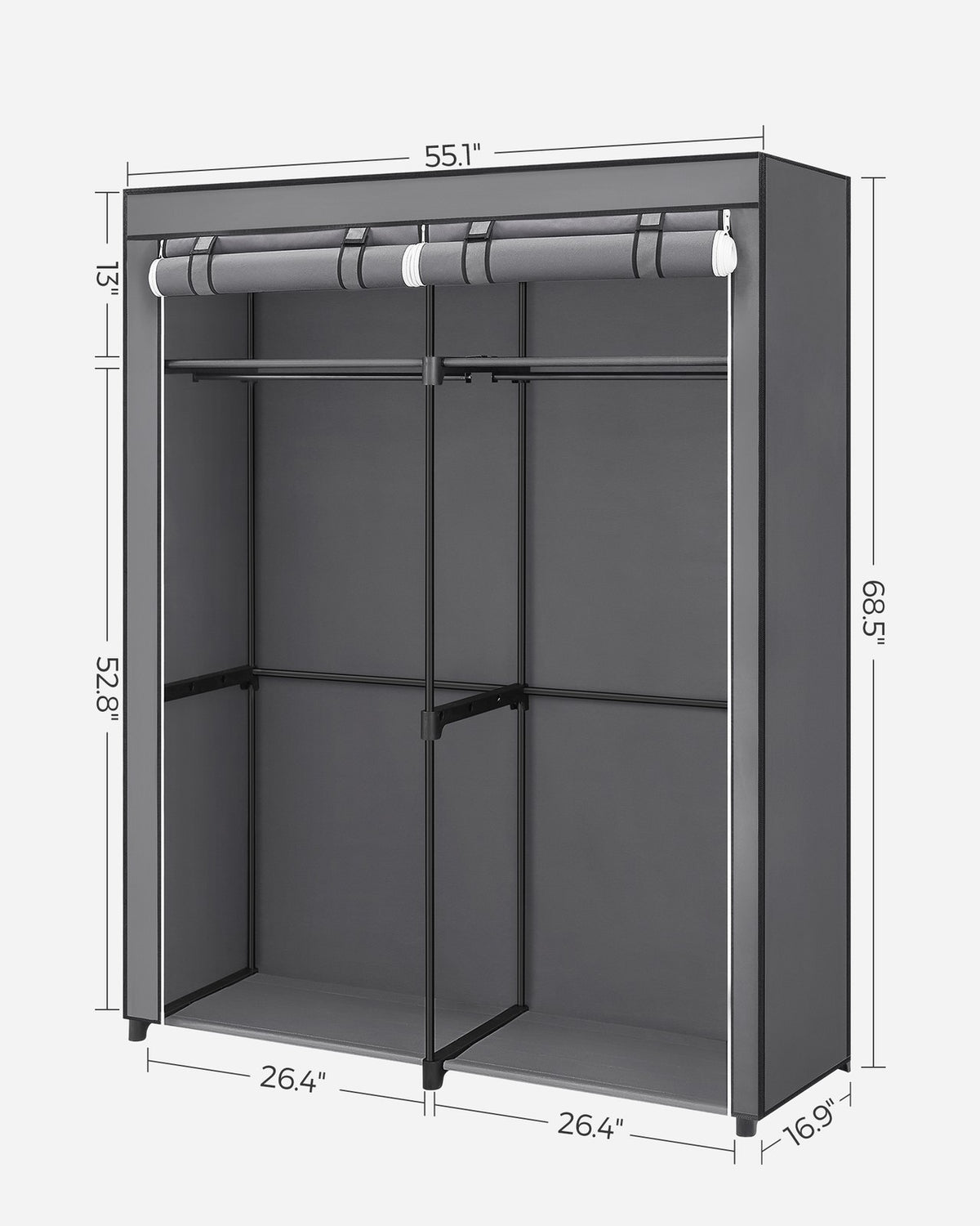 Portable Closet Wardrobe 55.1 X 16.9 X 68.5 Inches - product photo 15