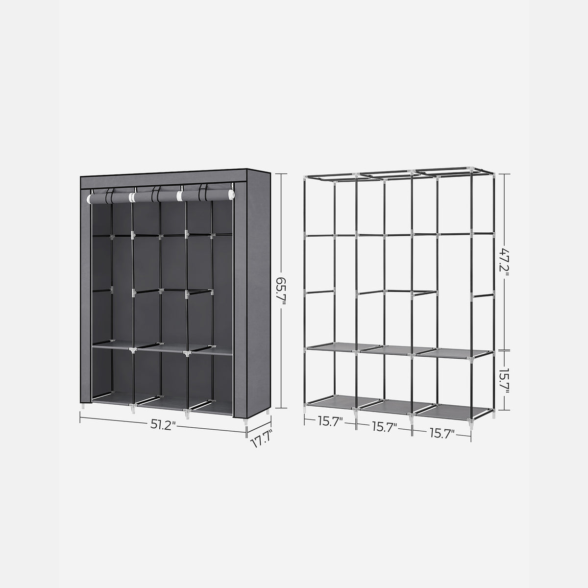 Portable Closet With 3 Shelves - product photo 07