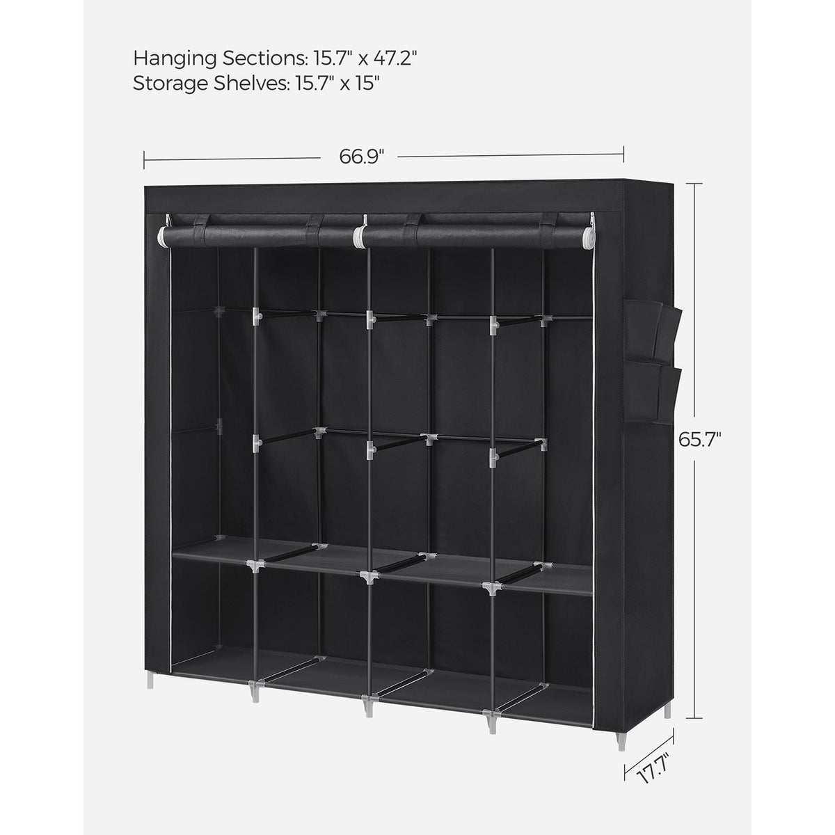 Portable Closet With 3 Shelves - product photo 37