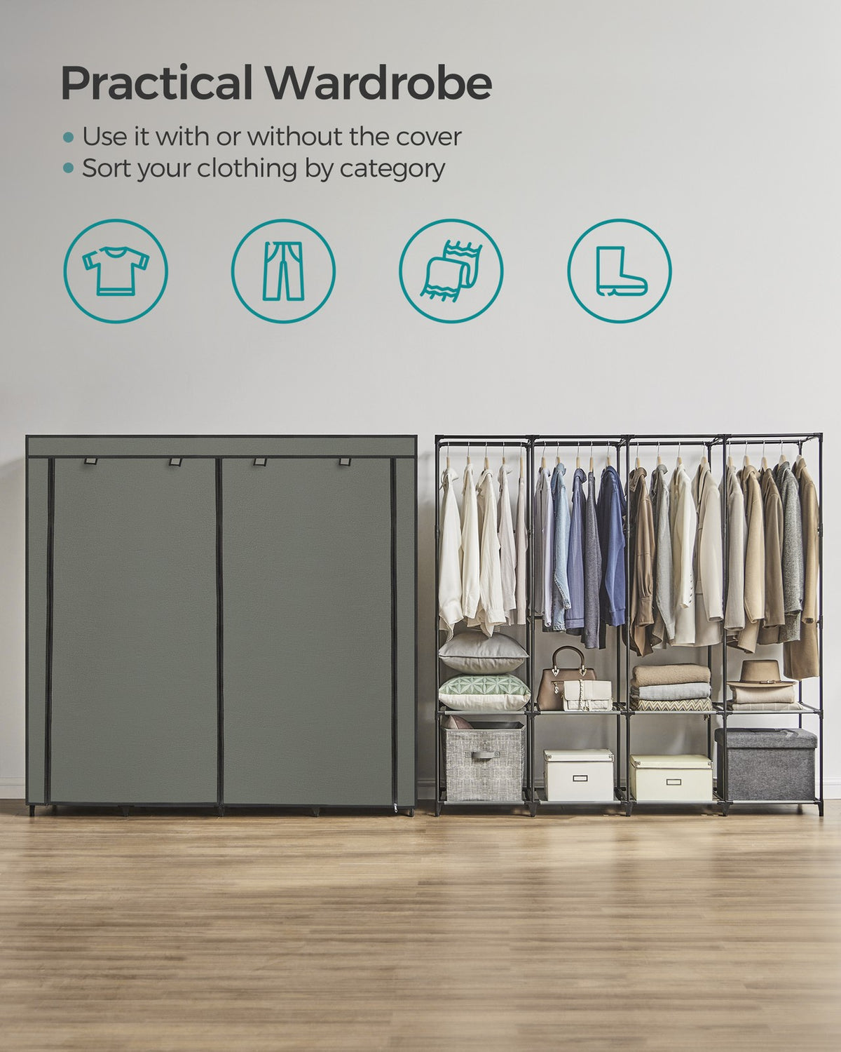 Portable Closet With 3 Shelves - product photo 42