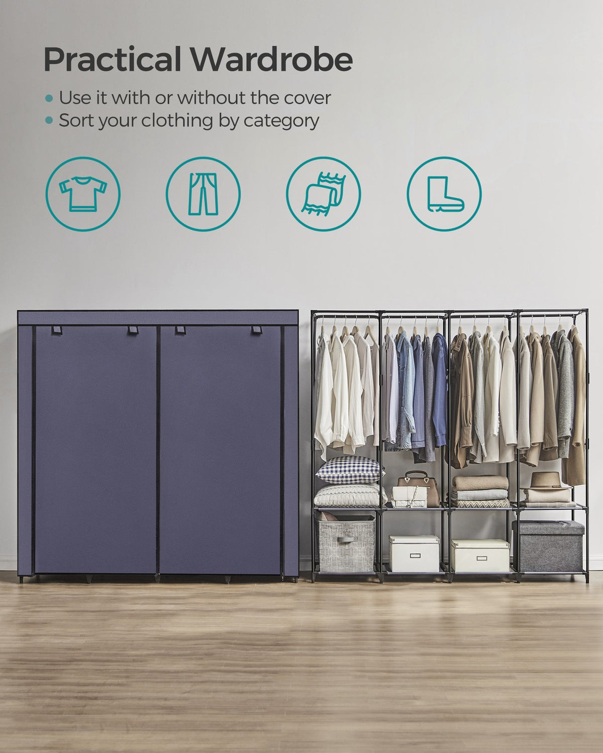 Portable Closet With 3 Shelves - product photo 50