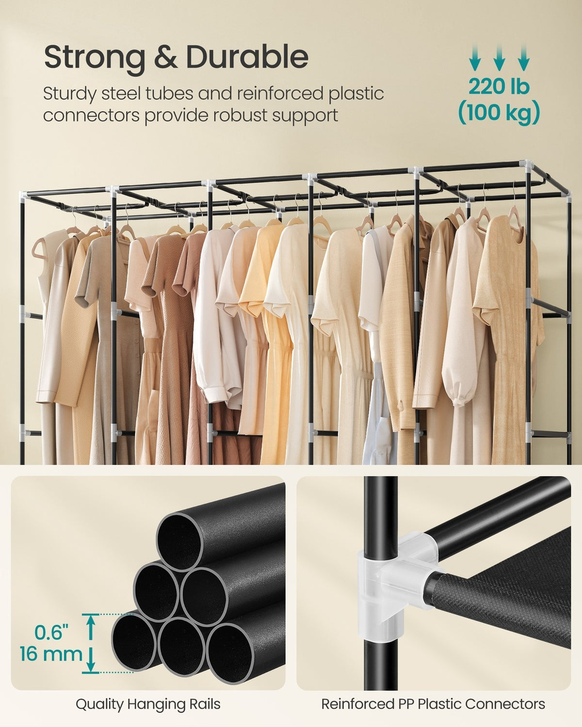 Portable Closet With 3 Shelves - product photo 59