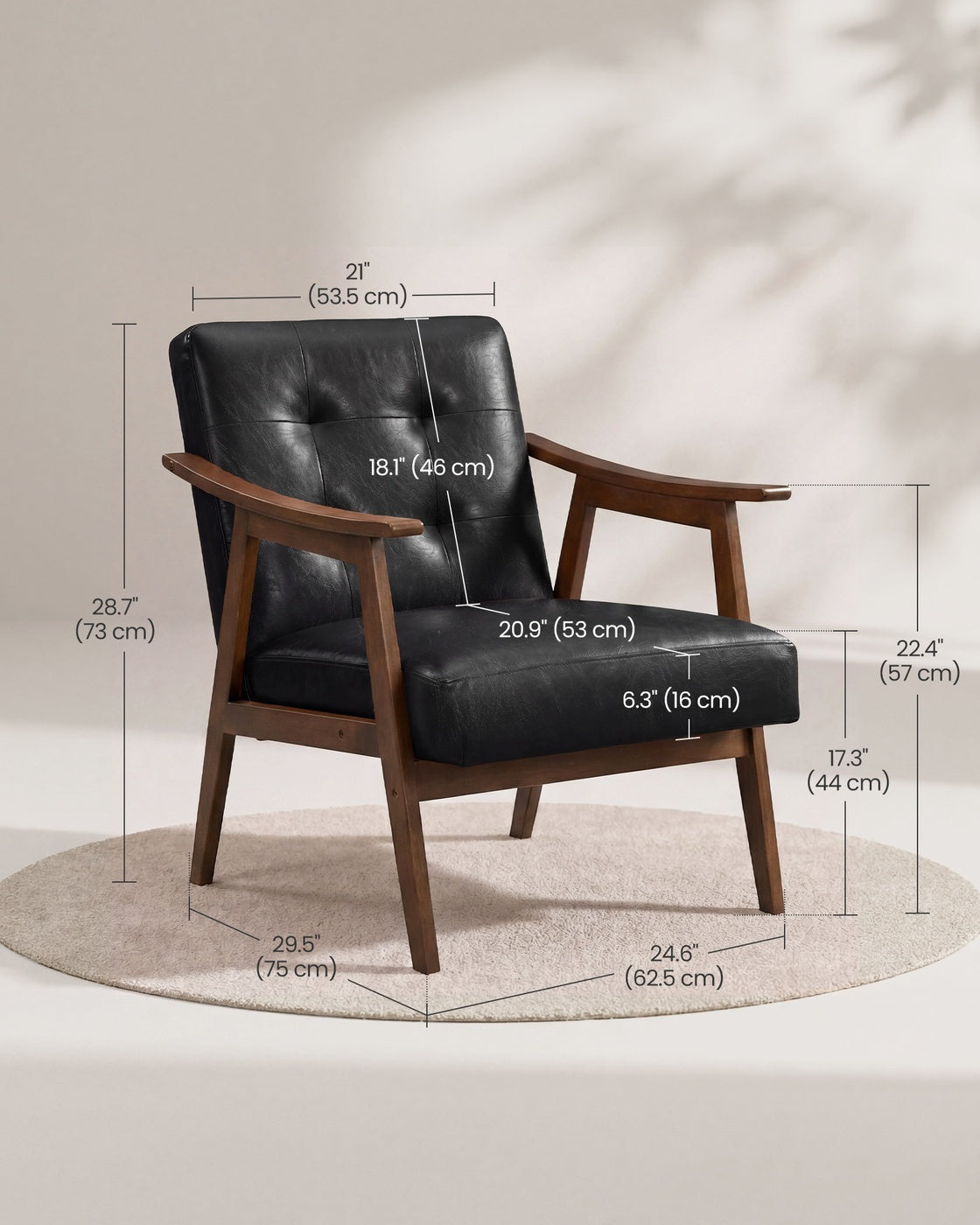 PU Leather Accent Chair With Steel Frame For Living Room Or Office - product photo 14