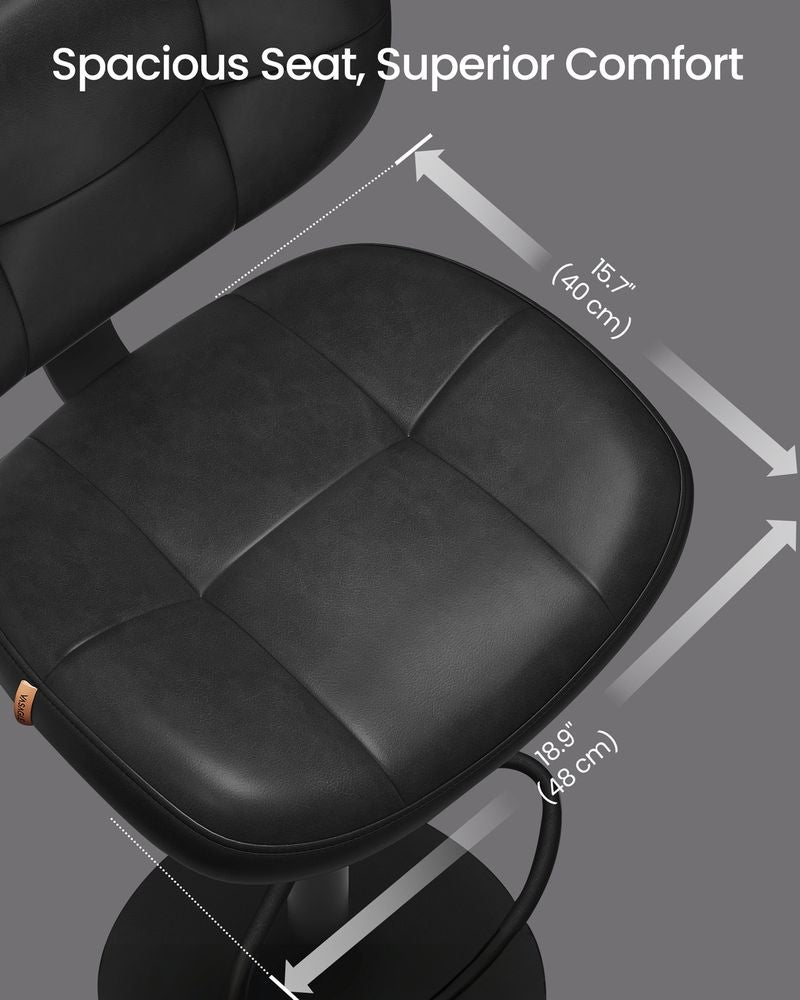 PU Leather Swivel Bar Stools With Back And Footrest - product photo 03
