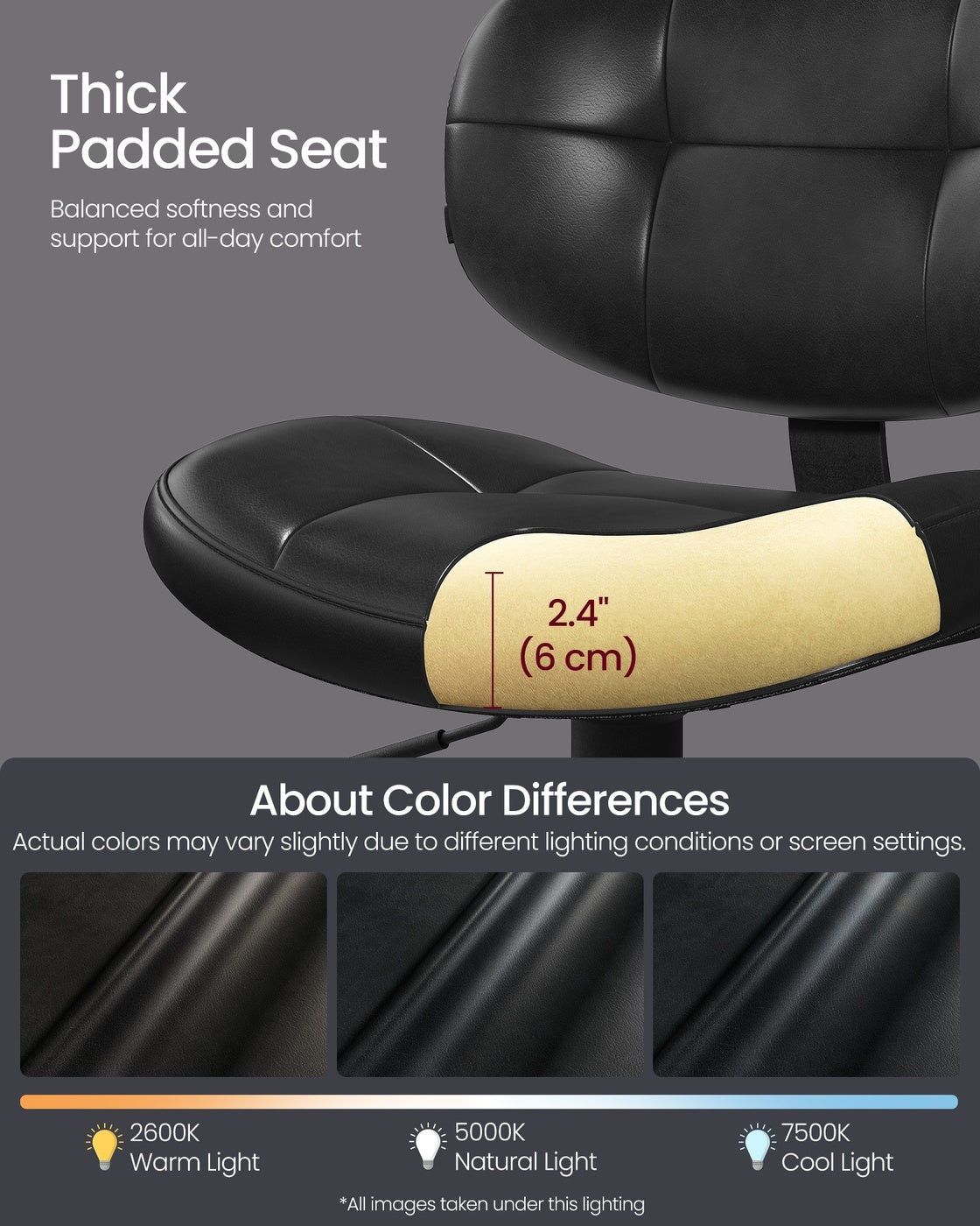 PU Leather Swivel Bar Stools With Back And Footrest - product photo 05