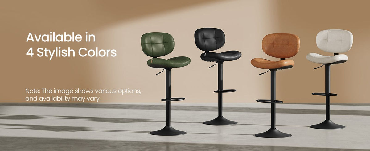 PU Leather Swivel Bar Stools With Back And Footrest - product photo 14