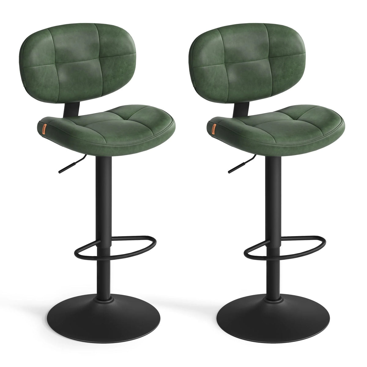 PU Leather Swivel Bar Stools With Back And Footrest - ULJB150C101S