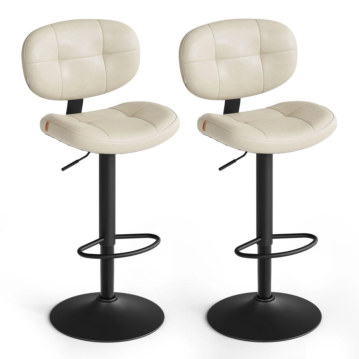 PU Leather Swivel Bar Stools With Back And Footrest - ULJB150W101S