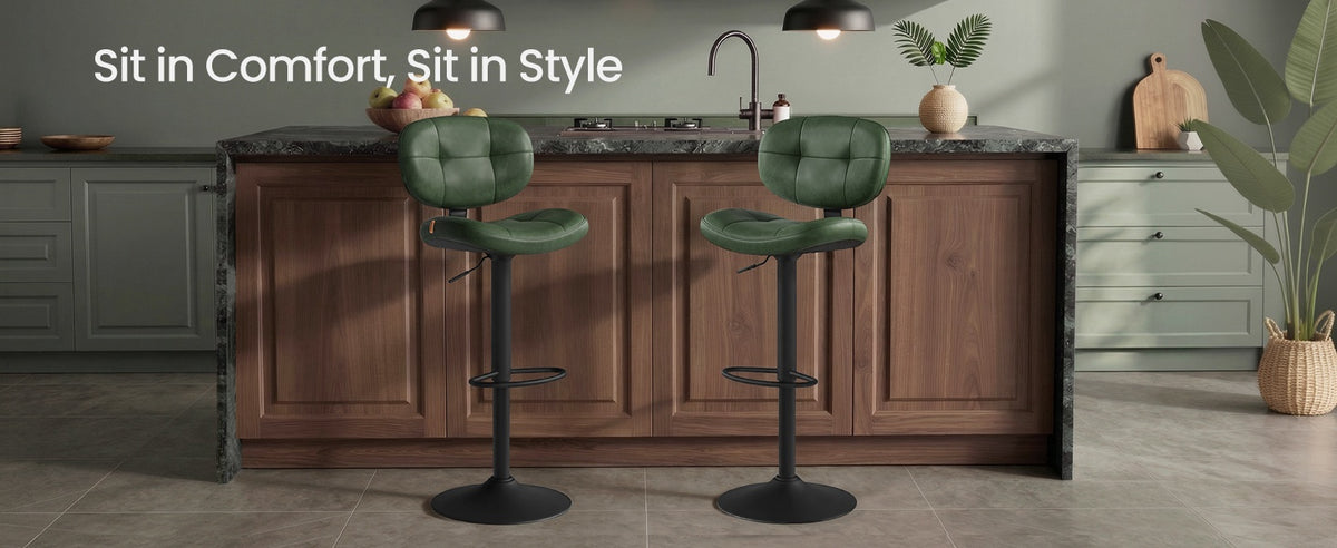 PU Leather Swivel Bar Stools With Back, Footrest And Adjustable Height - product photo 18