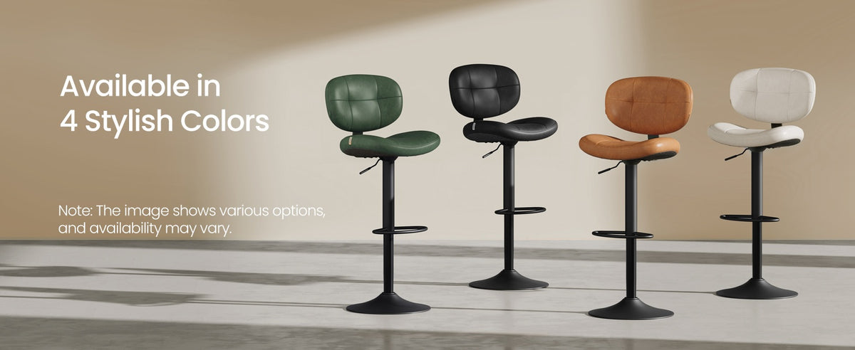 PU Leather Swivel Bar Stools With Back, Footrest And Adjustable Height - product photo 22