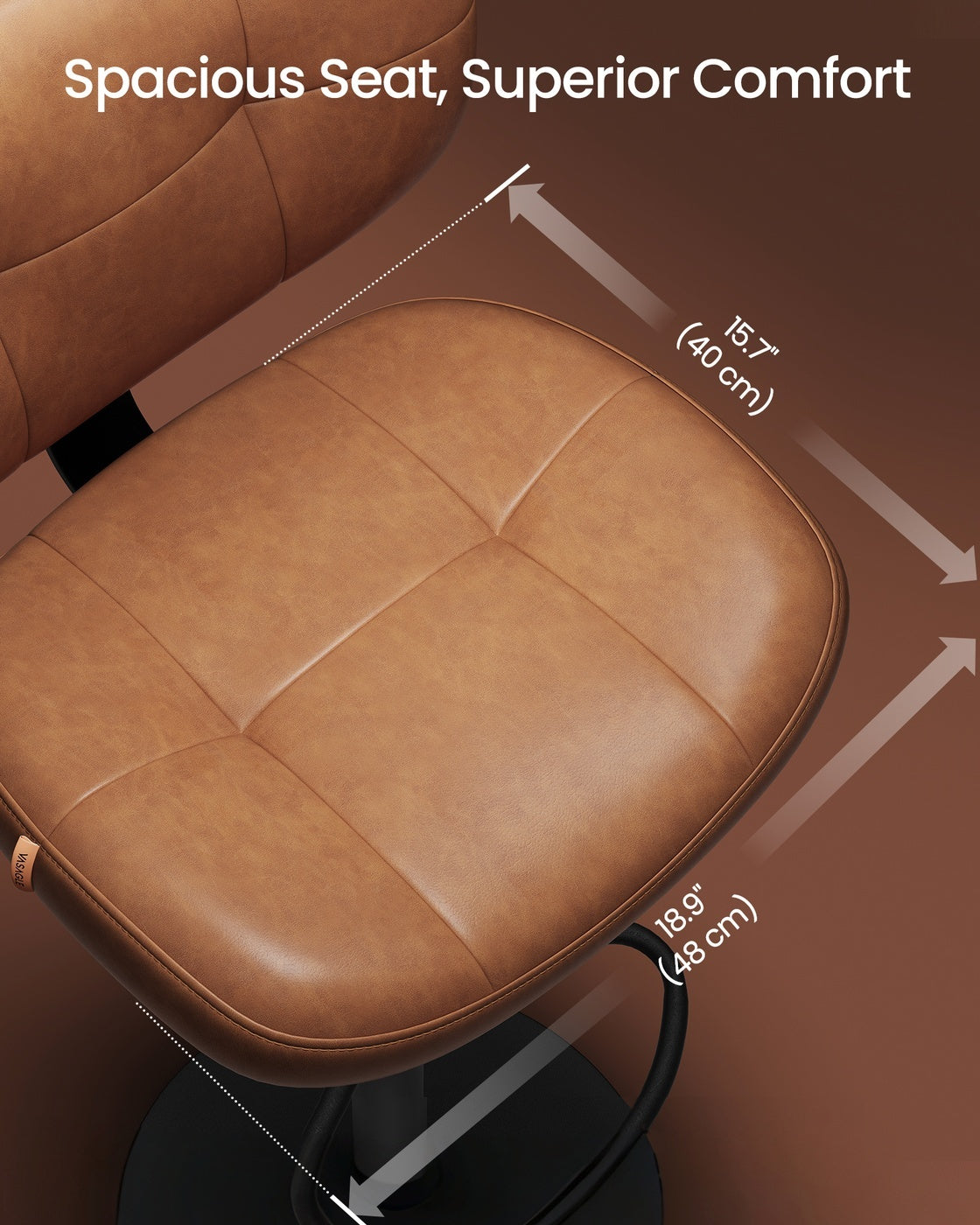 PU Leather Swivel Bar Stools With Back, Footrest And Adjustable Height - product photo 38