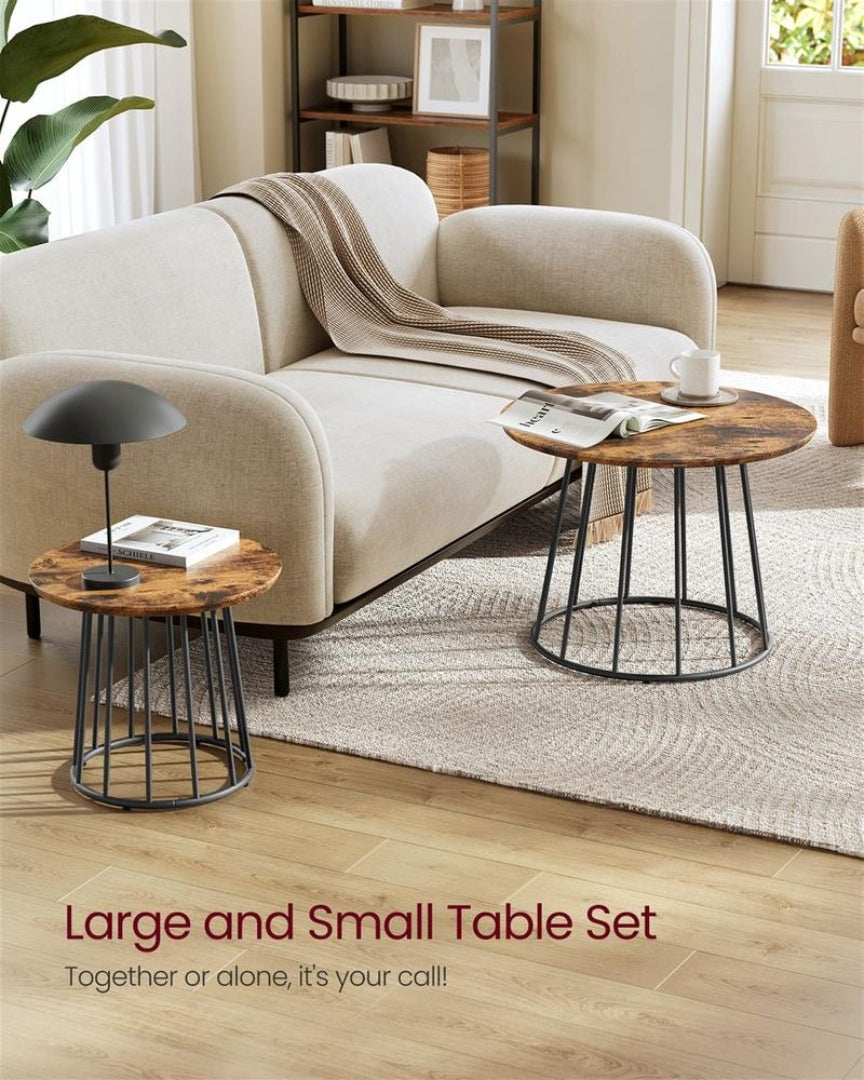 Round Coffee Table Set of 2 with Steel Frame – product view 3 | Ridgefield Furniture