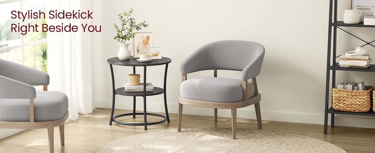 Round End Table With 2 Shelves, 3 Tier Side Table For Living Room - product photo 61