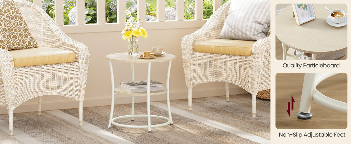 Round End Table With 2 Shelves, 3 Tier Side Table For Living Room - product photo 64
