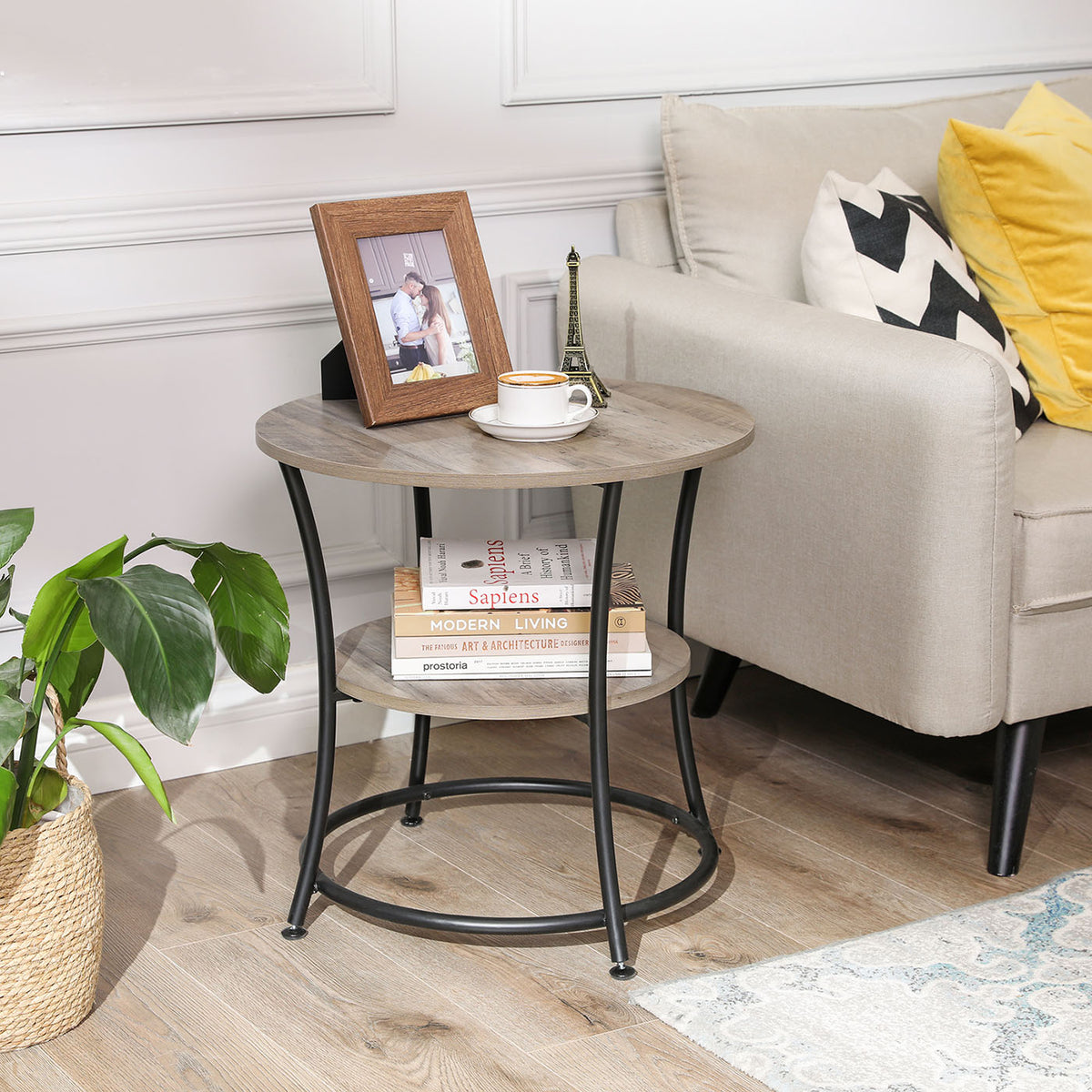 Round End Table With 2 Shelves - product photo 02