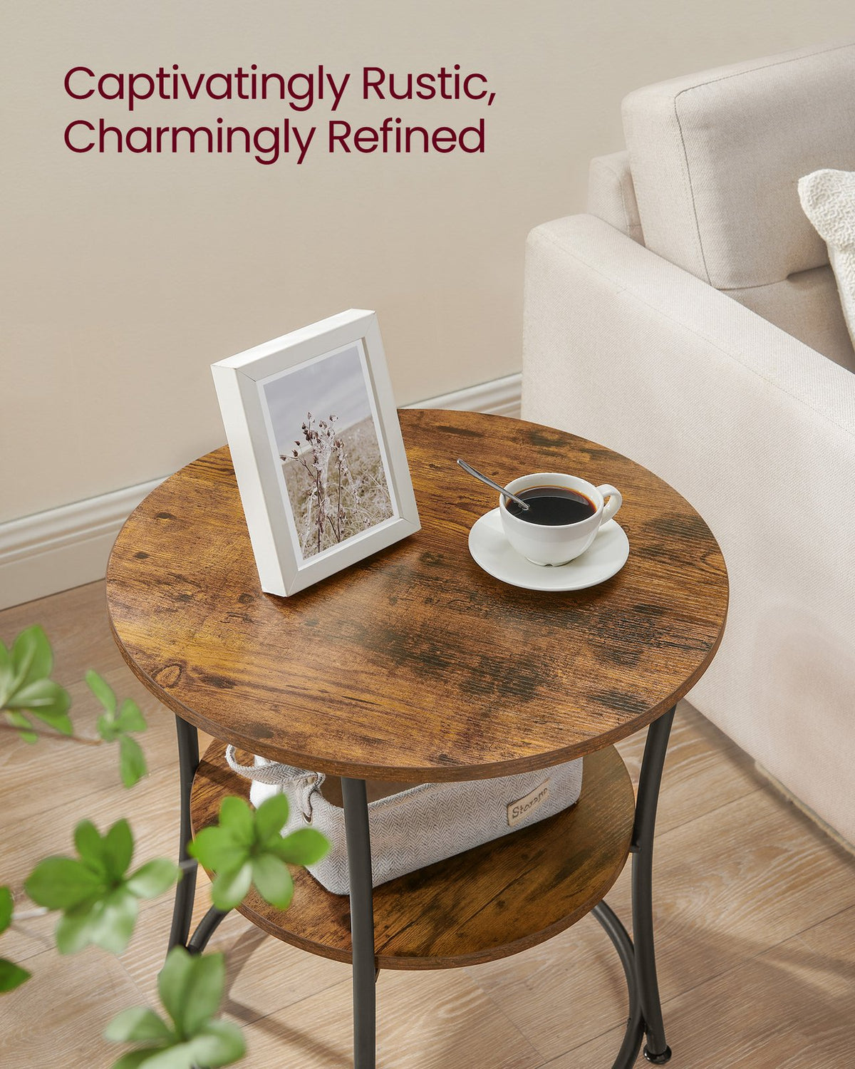 Round End Table With 2 Shelves - product photo 10