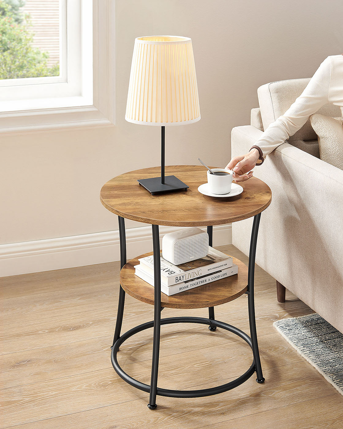 Round End Table With 2 Shelves - product photo 15