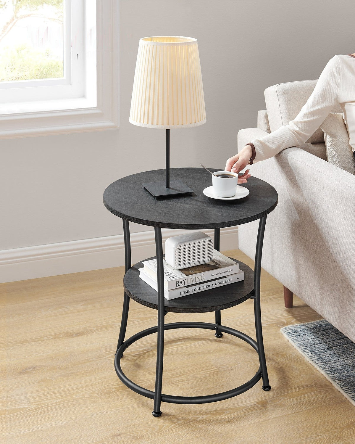 Round End Table With 2 Shelves - product photo 22