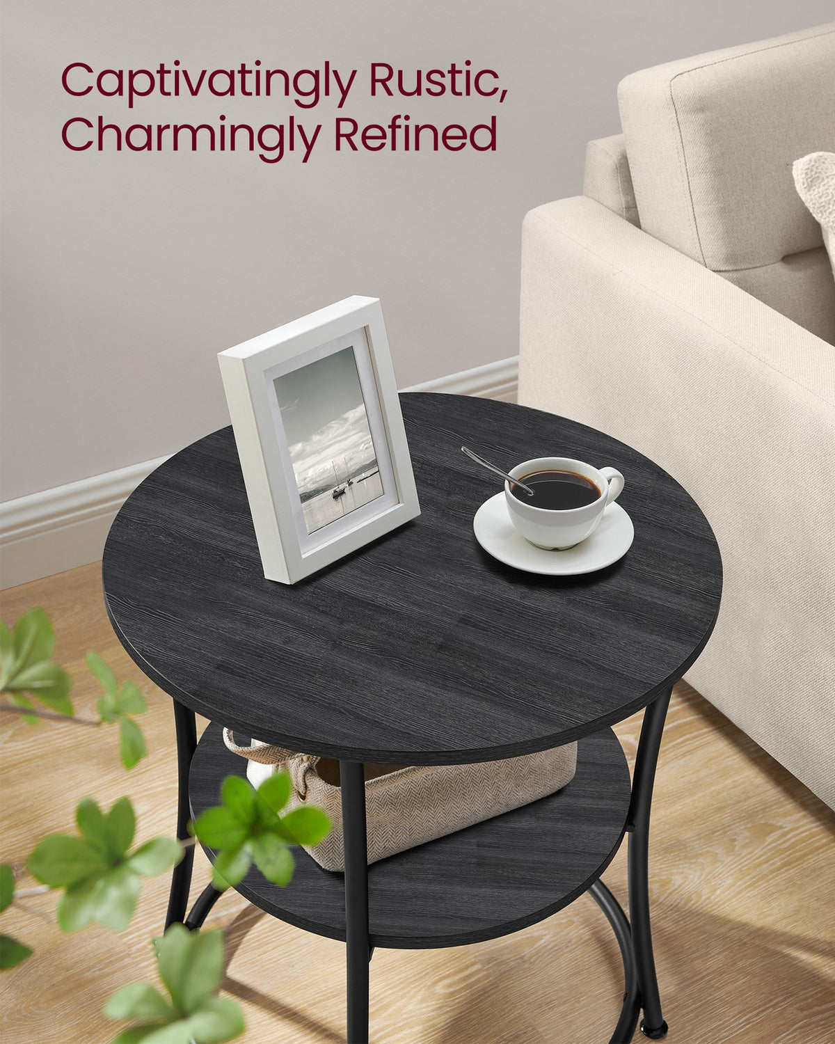 Round End Table With 2 Shelves - product photo 23