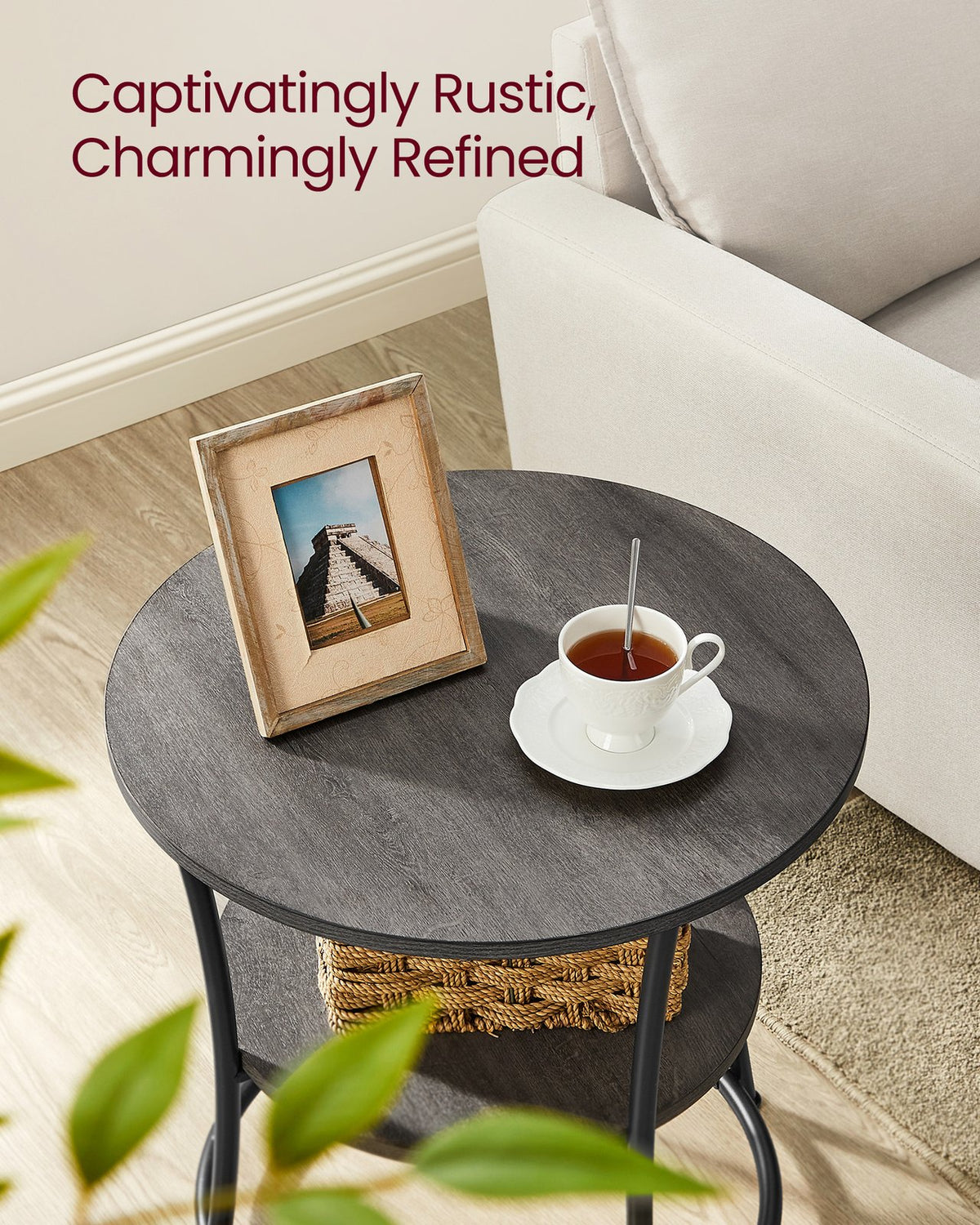 Round End Table With 2 Shelves - product photo 30