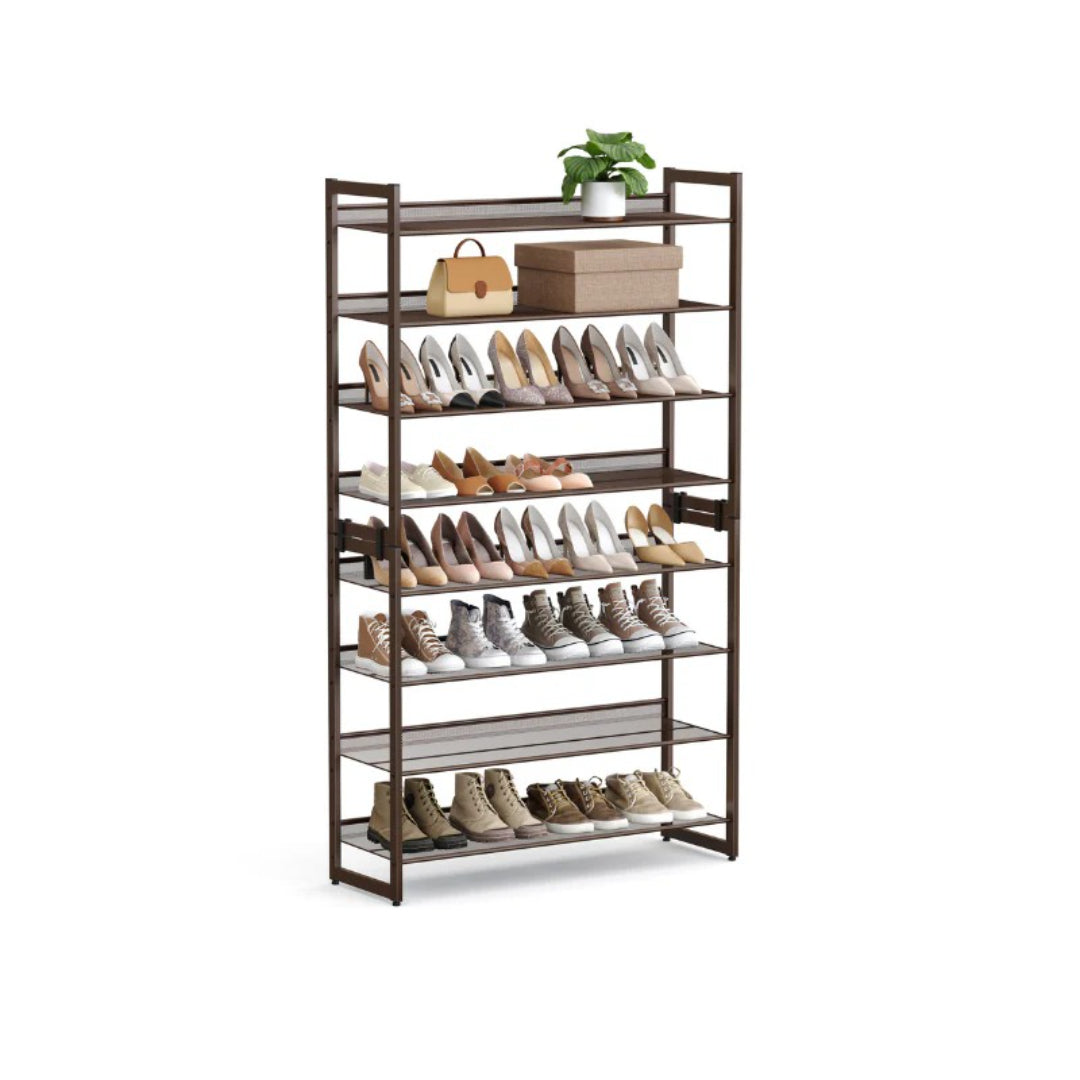 8 Tier Shoe Rack With Metal Shelves – product view 1 | Ridgefield Furniture