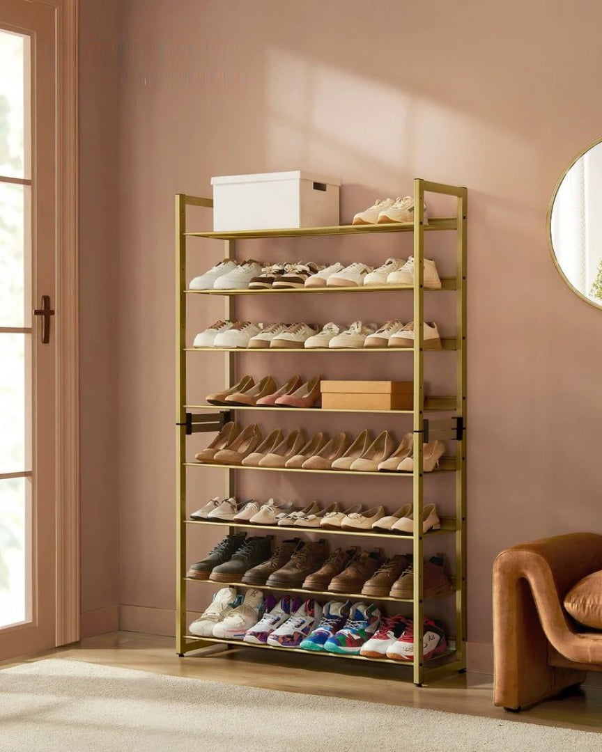 8 Tier Shoe Rack With Metal Shelves – product view 18 | Ridgefield Furniture