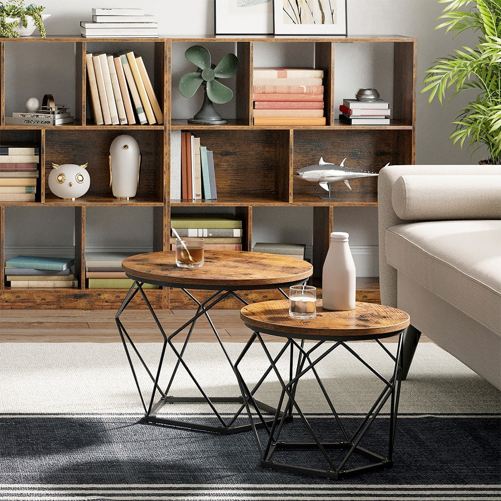 Set Of 2 Round Coffee Tables, Nesting Side Tables 19.7 And 23.6 Inch - product photo 31