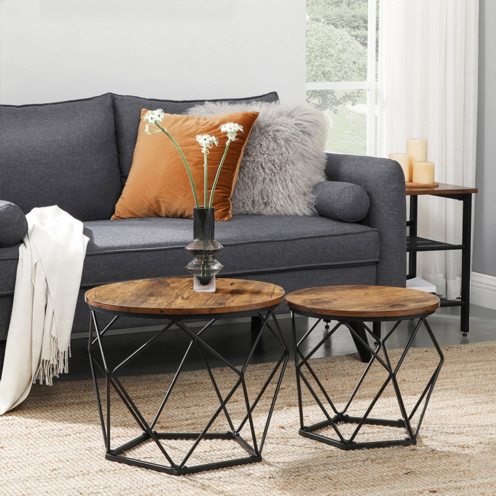 Set Of 2 Round Coffee Tables, Nesting Side Tables 19.7 And 23.6 Inch - product photo 32