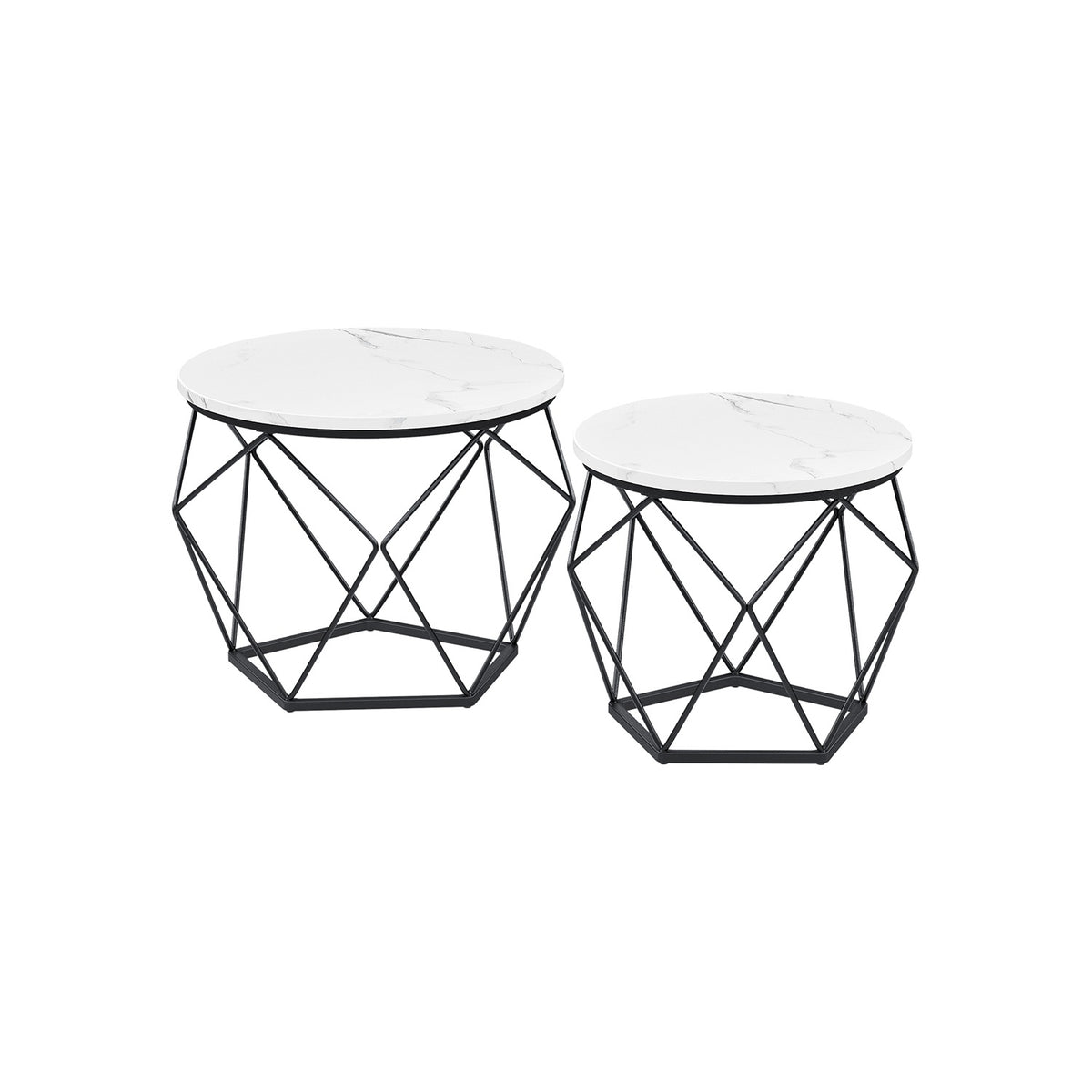 Set Of 2 Round Coffee Tables, Nesting Side Tables 19.7 And 23.6 Inch - product photo 53