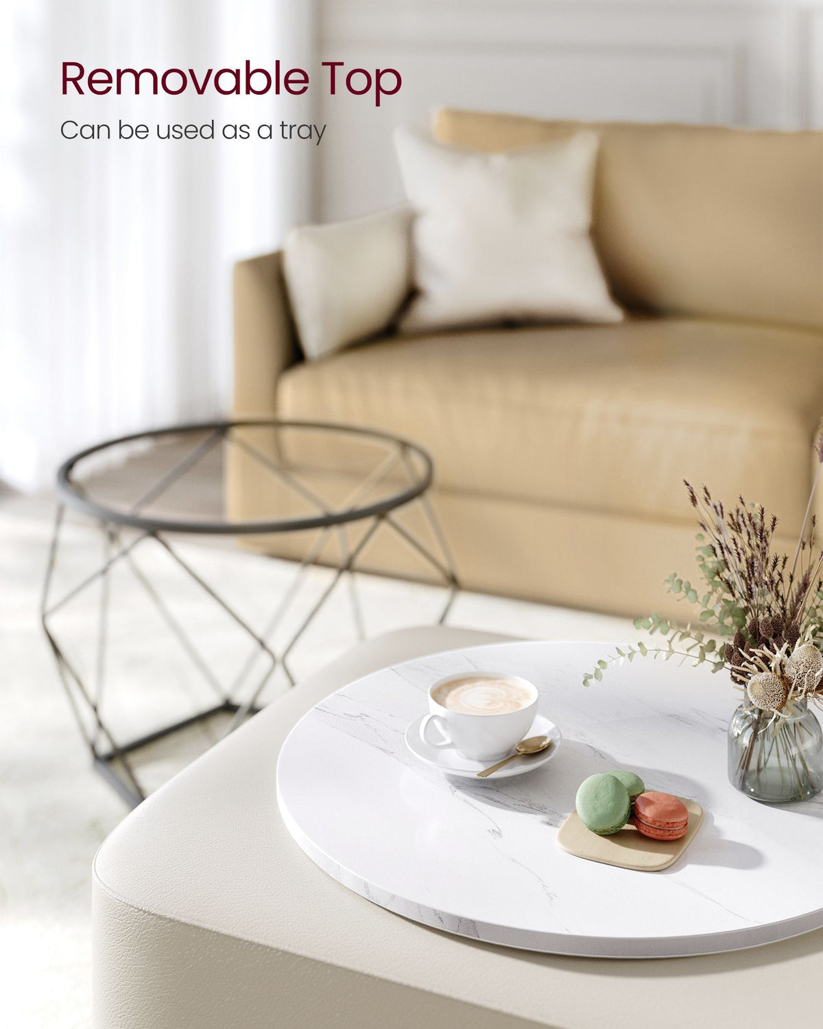 Set Of 2 Round Coffee Tables, Nesting Side Tables 19.7 And 23.6 Inch - product photo 56