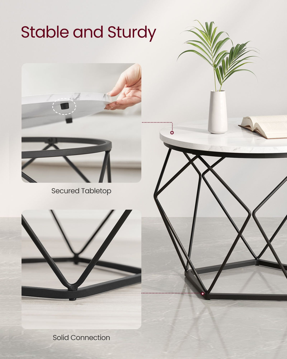 Set Of 2 Round Coffee Tables, Nesting Side Tables 19.7 And 23.6 Inch - product photo 59